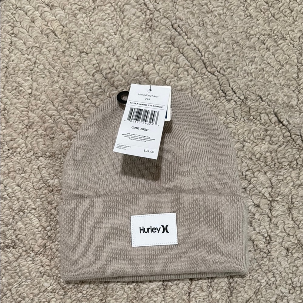 Hurley Taupe Knit Beanie